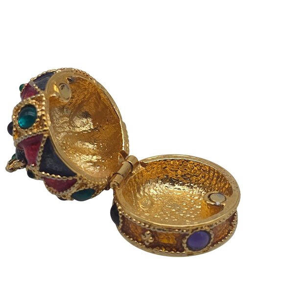 Mike & Ally Crown King Trinket Pill Box Red Gold Decorative Jeweled Mulicolor - Picture 4 of 8
